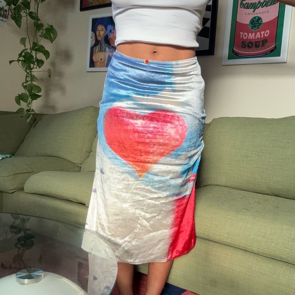 omighty Velvet Planet Love Midi Skirt